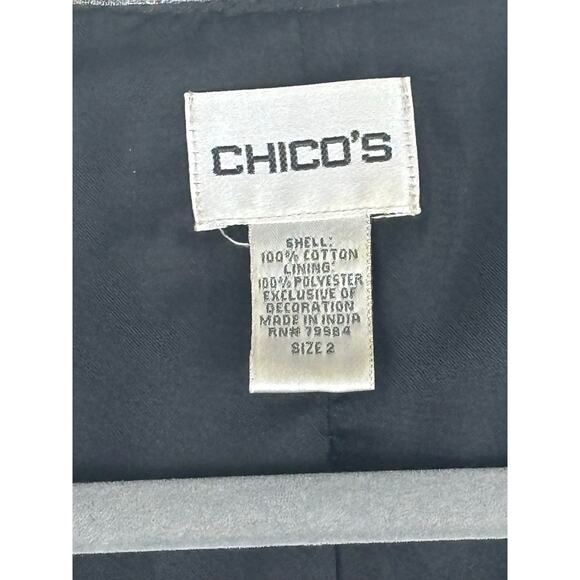 Chico’s Embellished Denim Blazer Women’s
 Size 12 - Picture 3 of 13